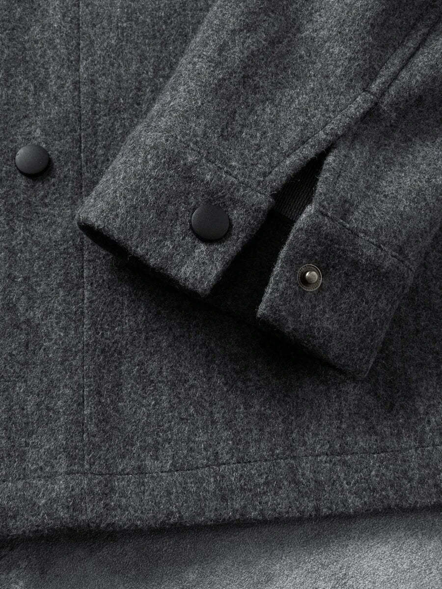 Casual Overcoat With Front Flap Pockets