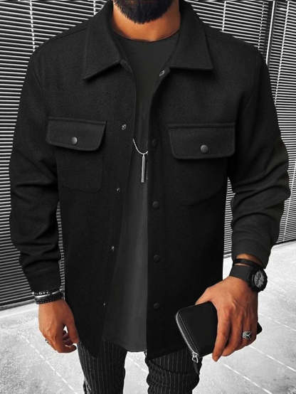 Casual Overcoat With Front Flap Pockets