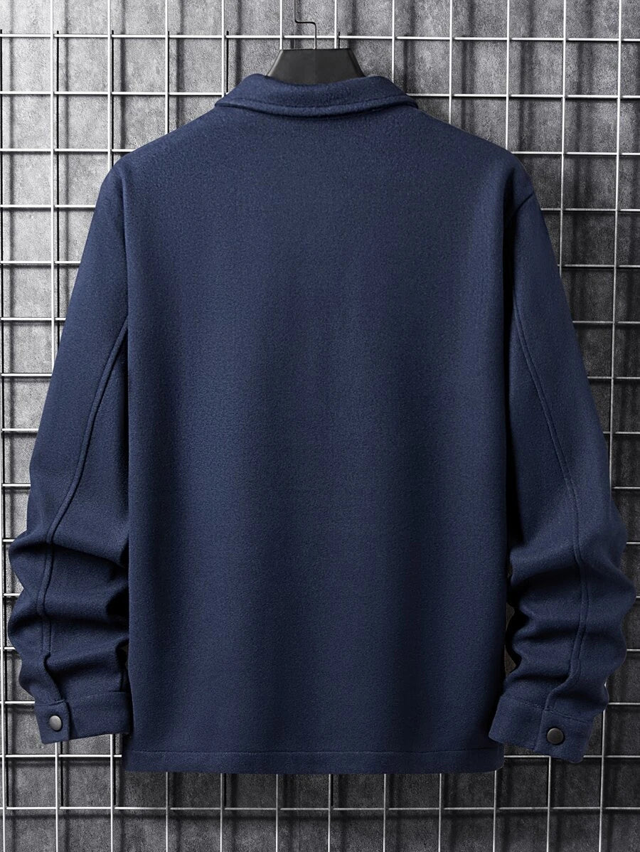 Casual Overcoat With Front Flap Pockets