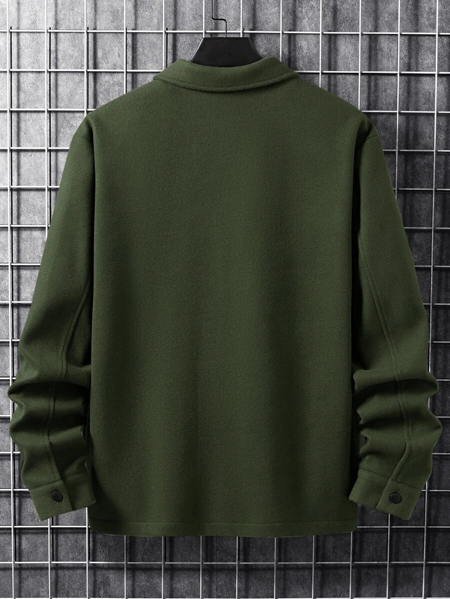 Casual Overcoat With Front Flap Pockets