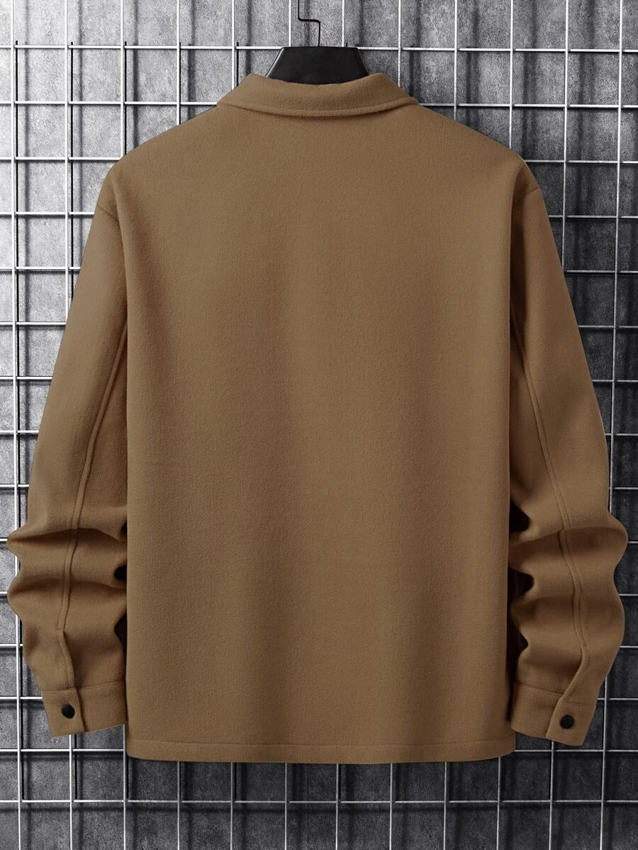 Casual Overcoat With Front Flap Pockets