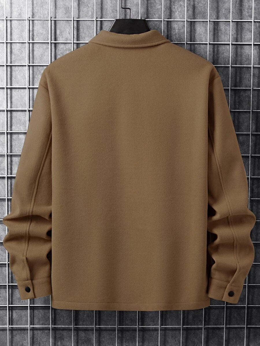 Casual Overcoat With Front Flap Pockets