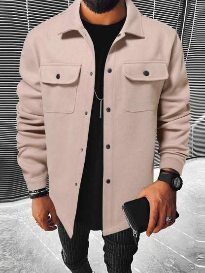 Casual Overcoat With Front Flap Pockets