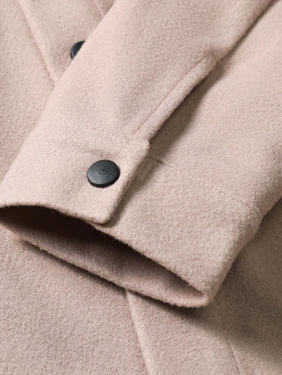 Casual Overcoat With Front Flap Pockets