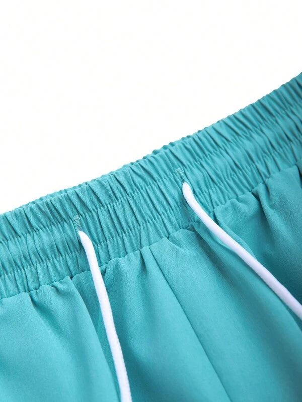 Tropical Print Pattern Shirt With Shorts