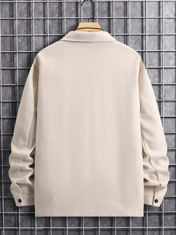 Casual Overcoat With Front Flap Pockets