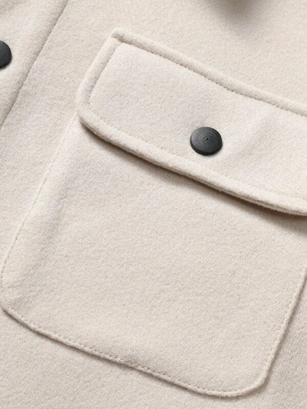 Casual Overcoat With Front Flap Pockets