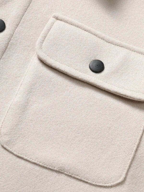 Casual Overcoat With Front Flap Pockets