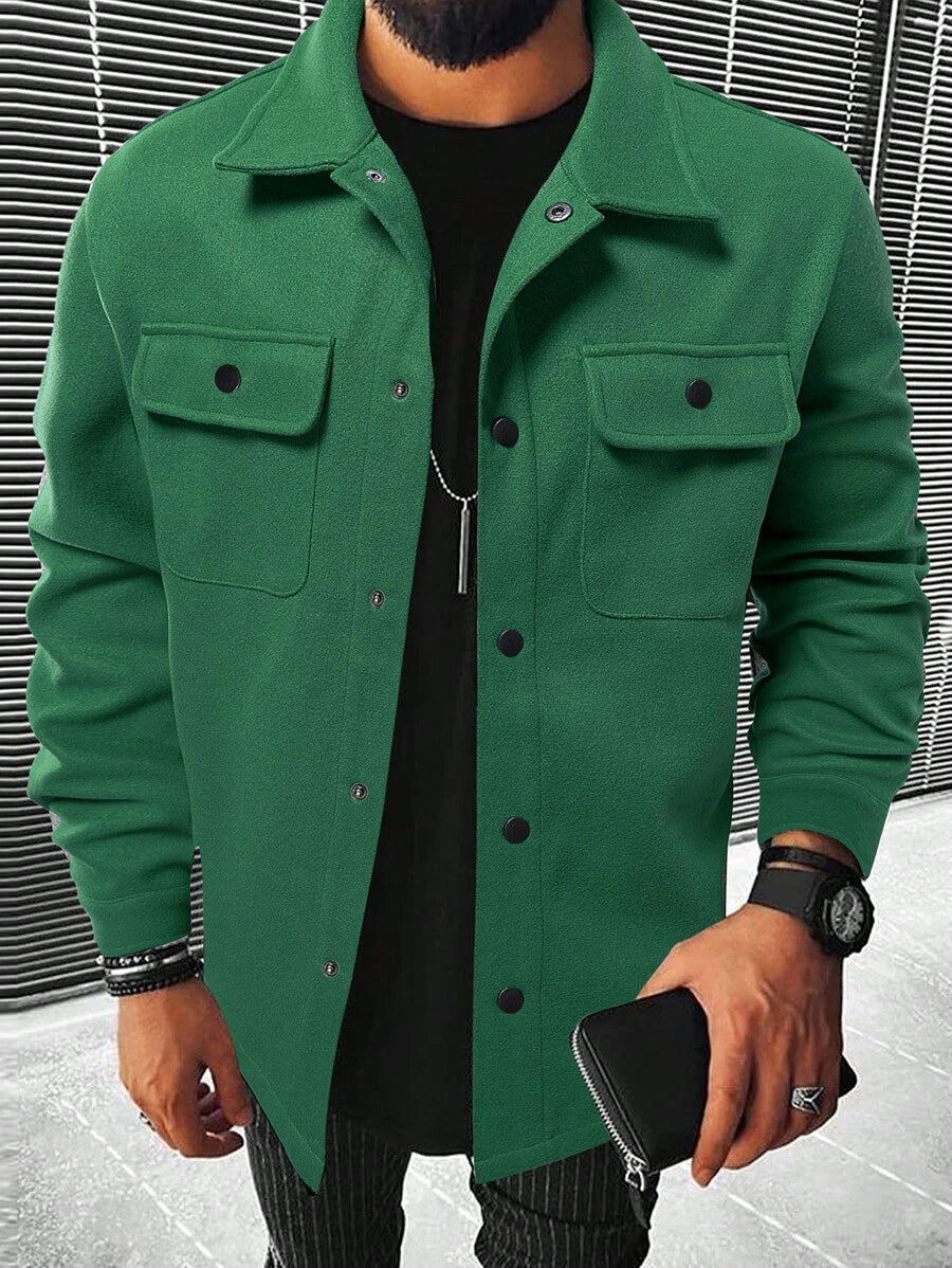 Casual Overcoat With Front Flap Pockets