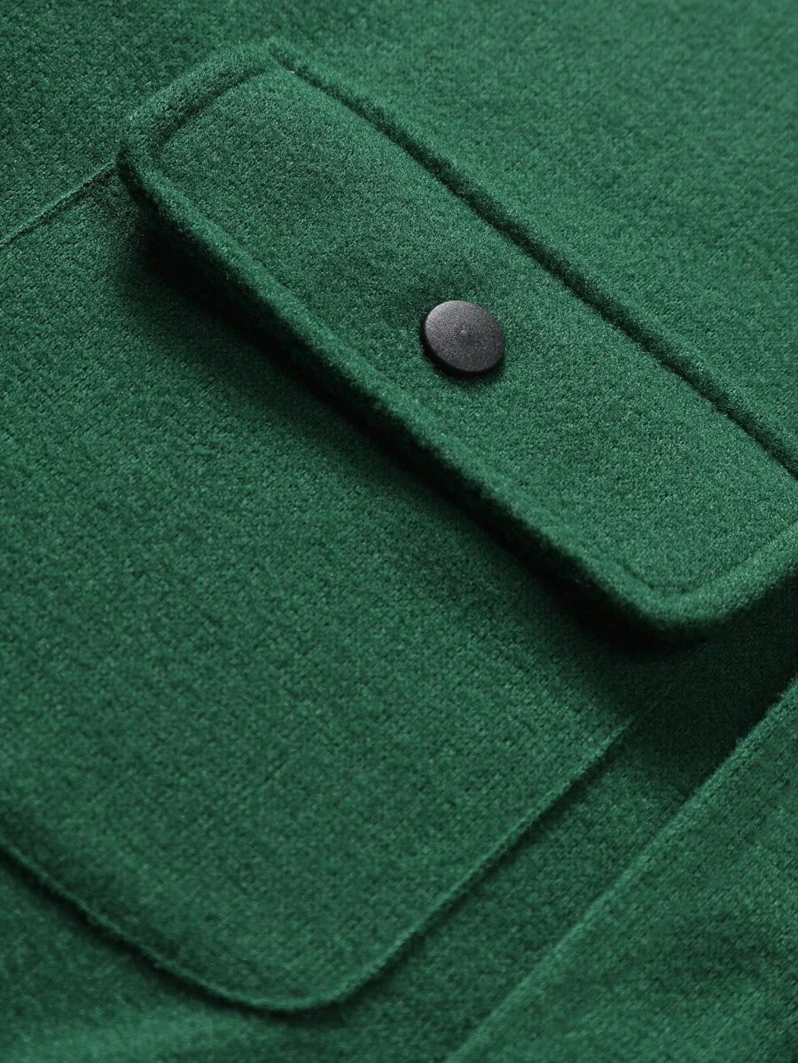 Casual Overcoat With Front Flap Pockets