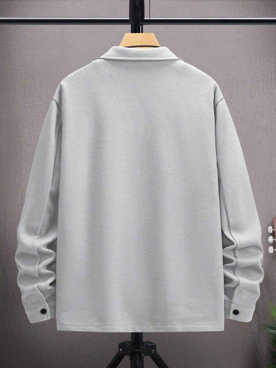 Casual Overcoat With Front Flap Pockets