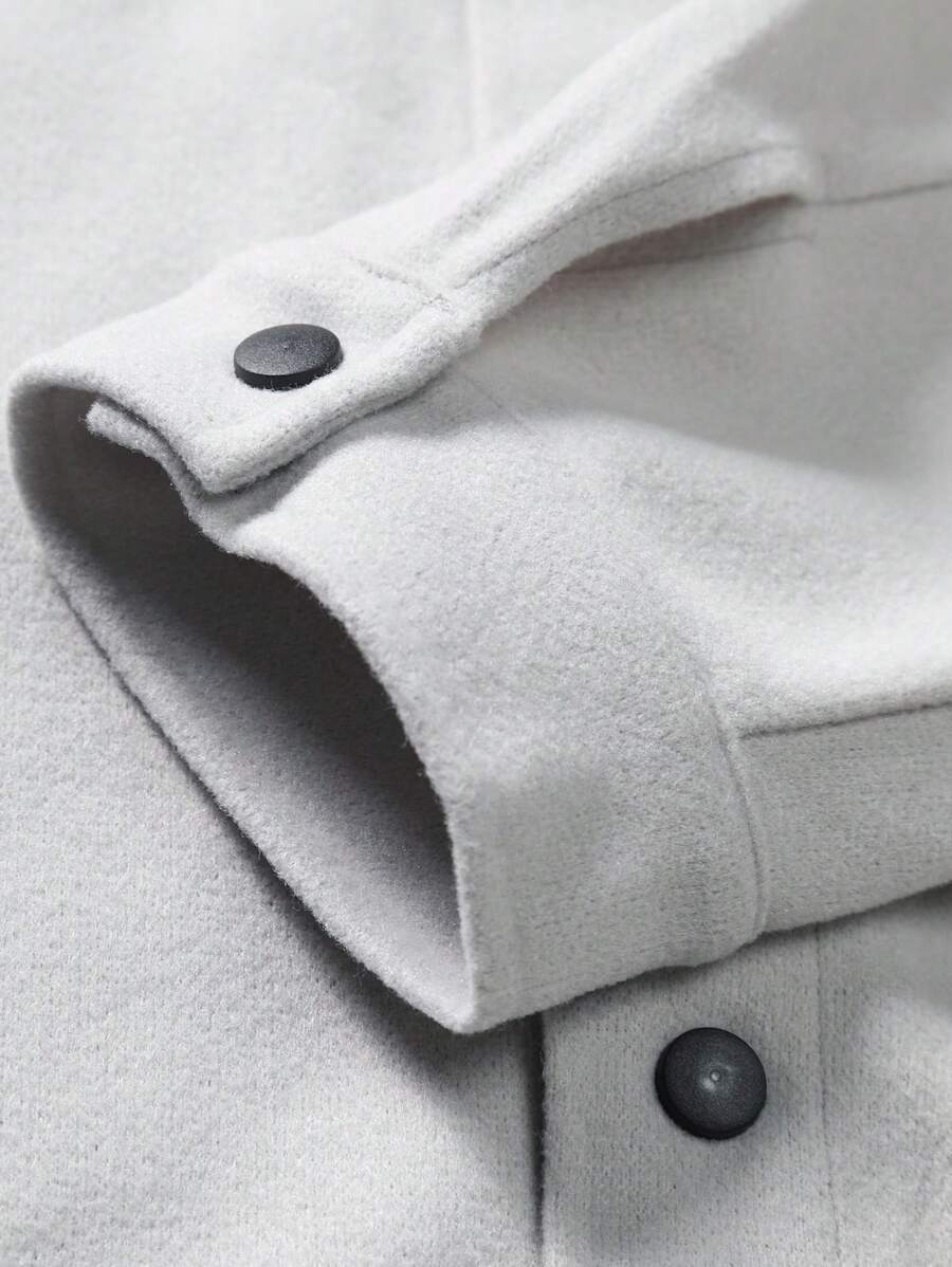 Casual Overcoat With Front Flap Pockets