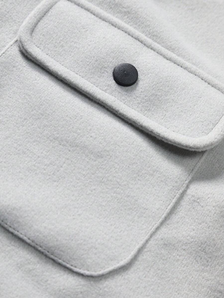 Casual Overcoat With Front Flap Pockets