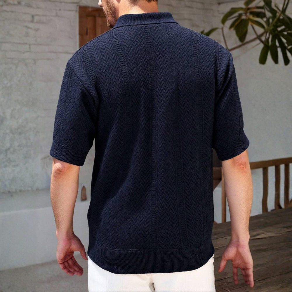 Mens Summer Casual Short Sleeve Knit