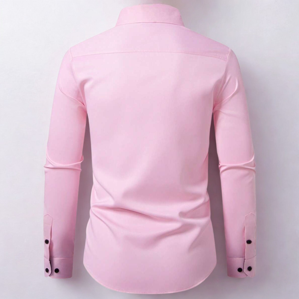 Front Button Long Sleeve Casual Shirt With Pocket For Men