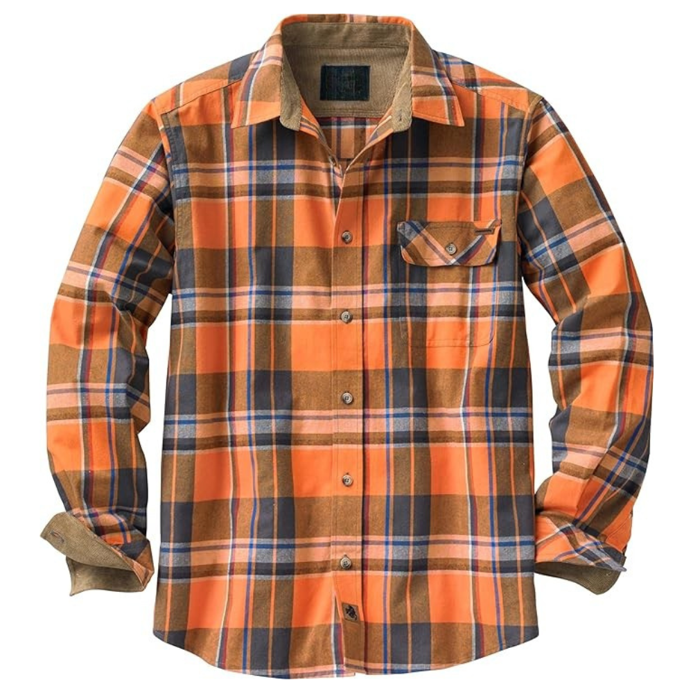 Sleeve And Button Down Flannel Shirt Long Sleeve For Men
