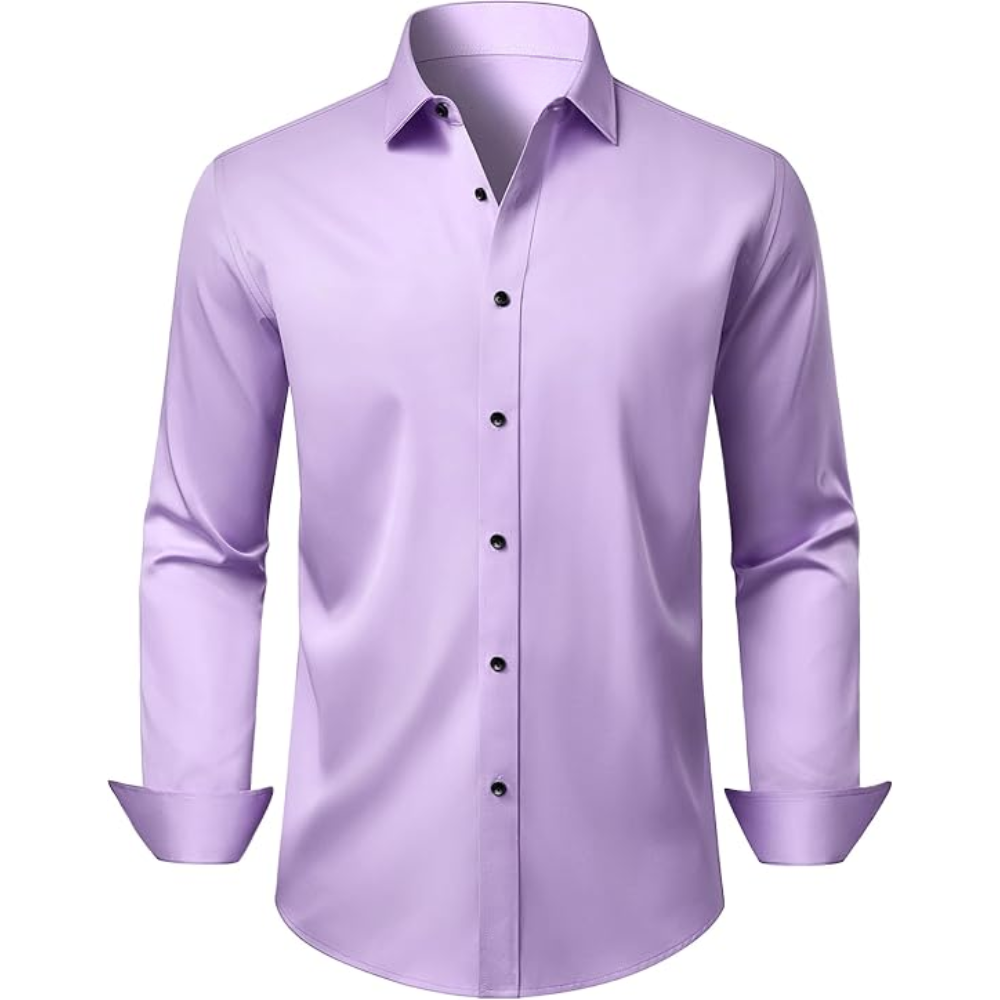 Sleeve And Stretch Wrinkle Dress Shirt Long Sleeve For Men