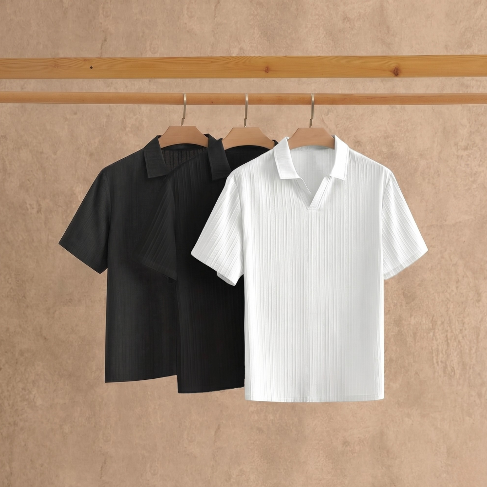 Minimalist Short Sleeve Polo Shirt Set For Men