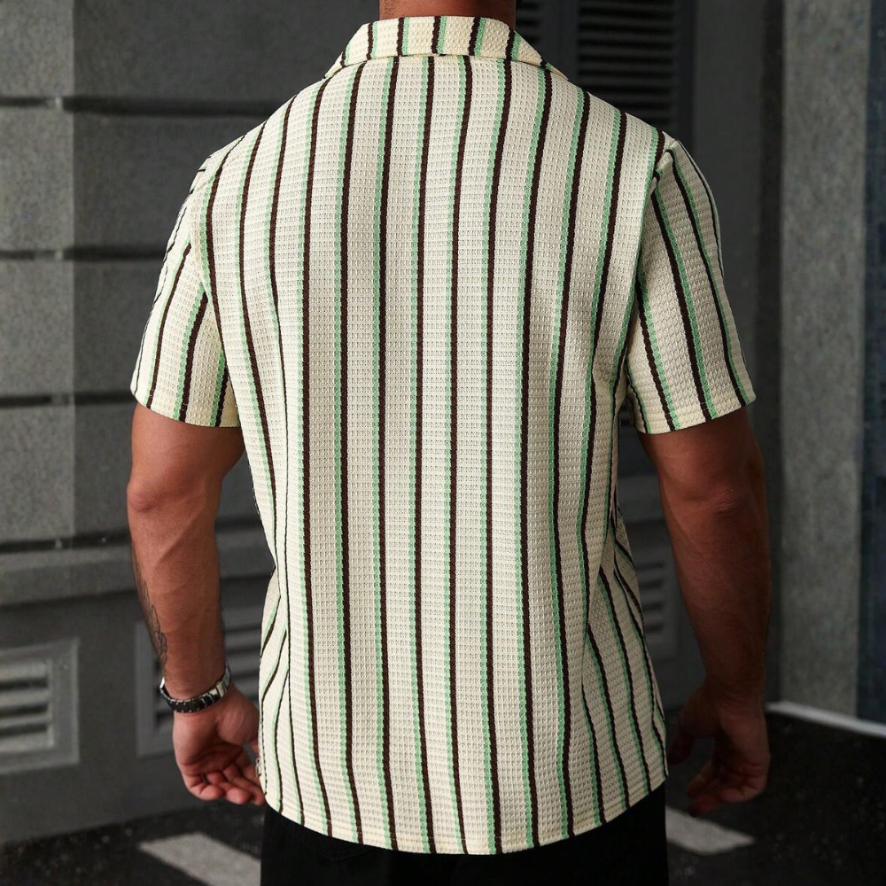 Casual Knit Jacquard Versatile Loose Shirt For Men