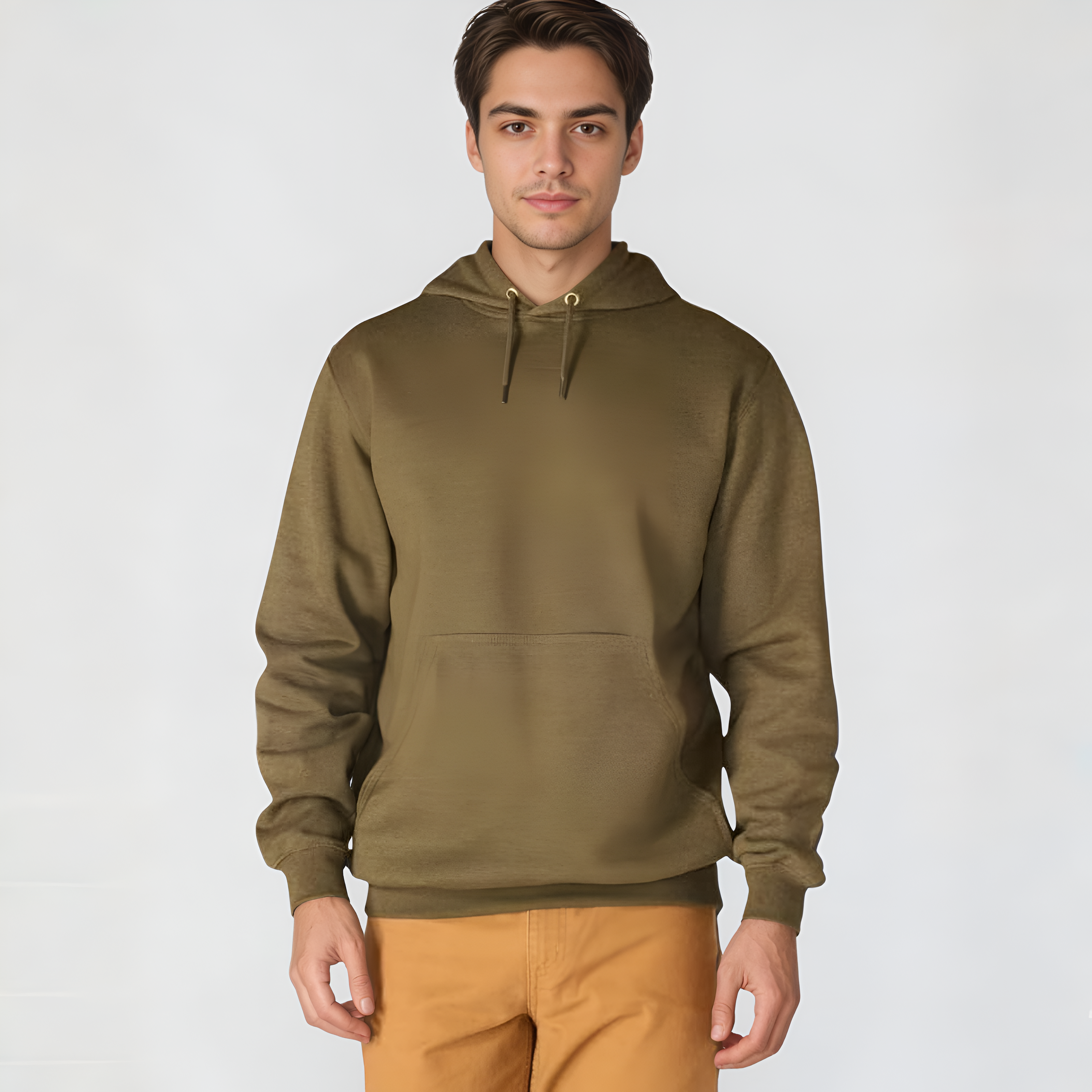 Midweight Pullover Hoodie with Graphic Logo Sleeve