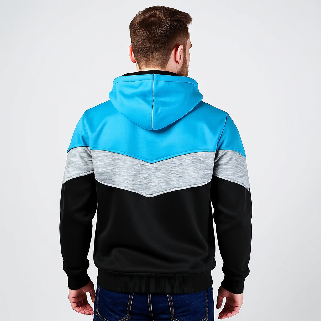 Men Color Block Pullover Hoodie