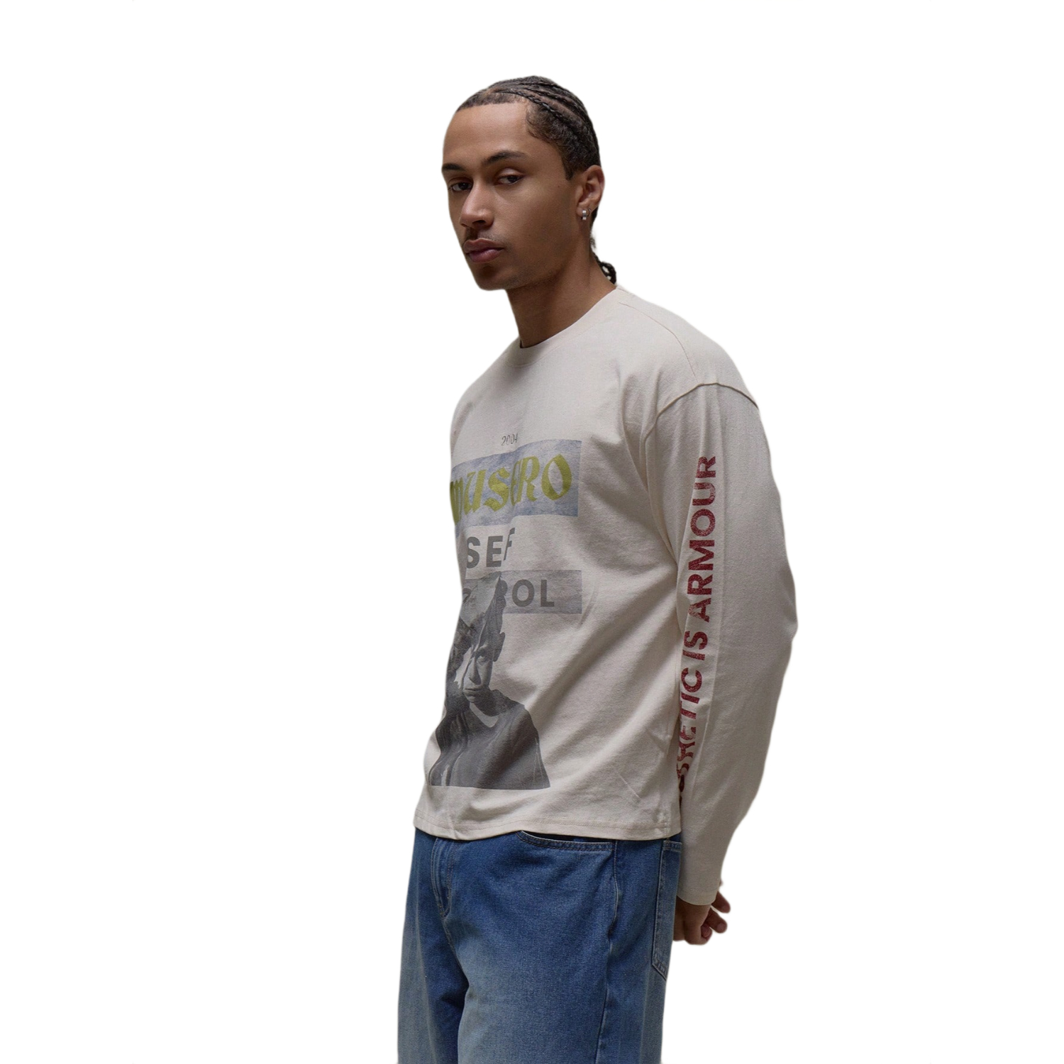Oversized Graphic Long Sleeve T Shirt for Men