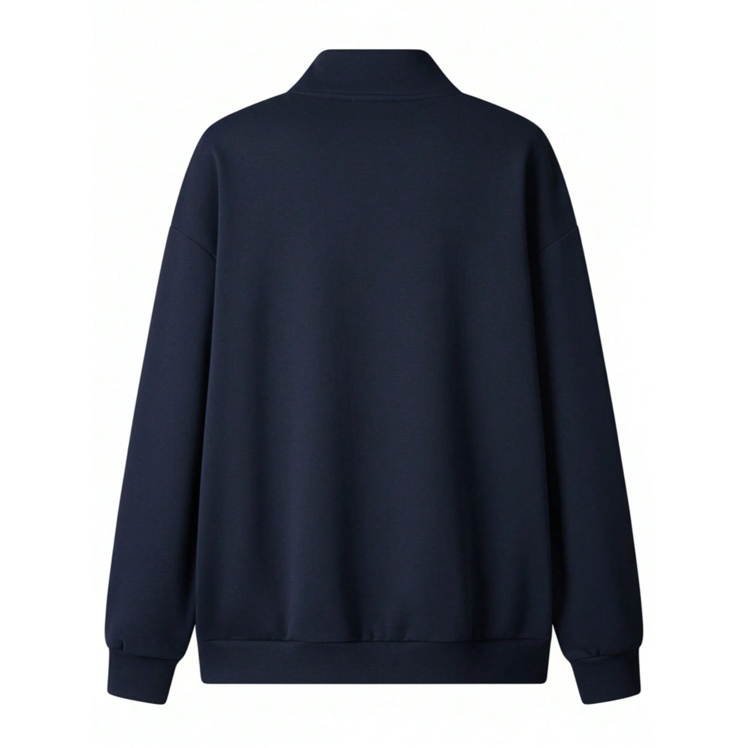 Stand Collar Zipper Half Placket Long Sleeve Sweatshirt For Men