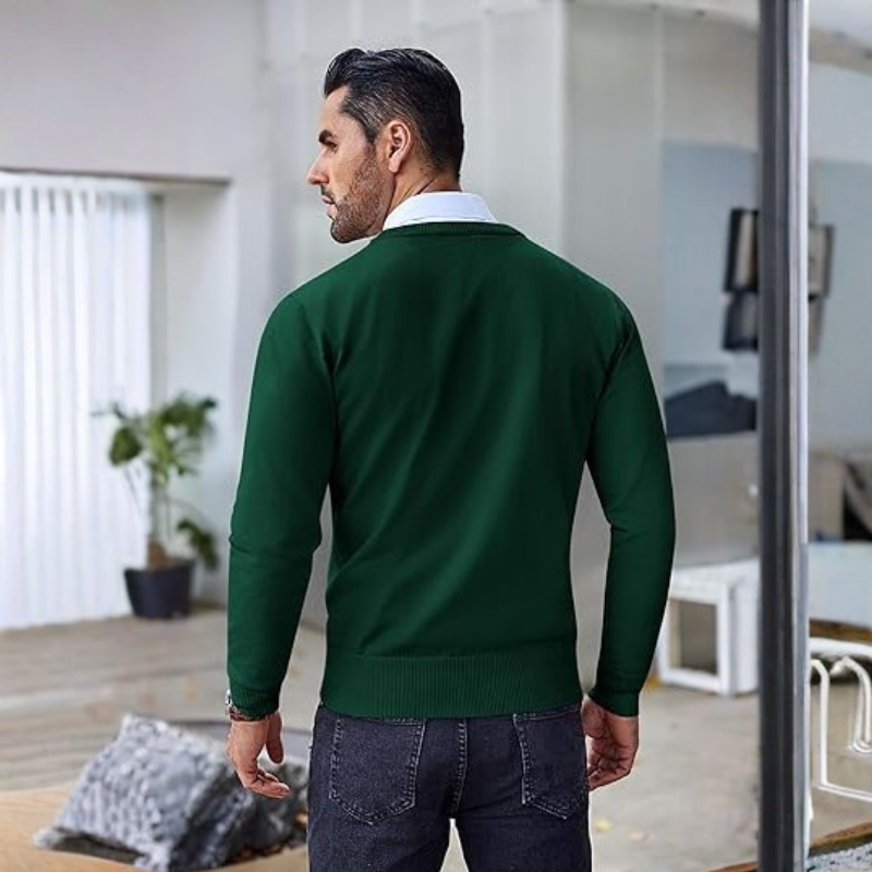 Mens Crew Neck Sweater Slim Fit Lightweight Sweatshirts