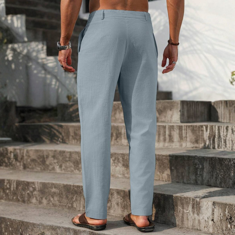 Solid Drawstring Tapered Pants For Men