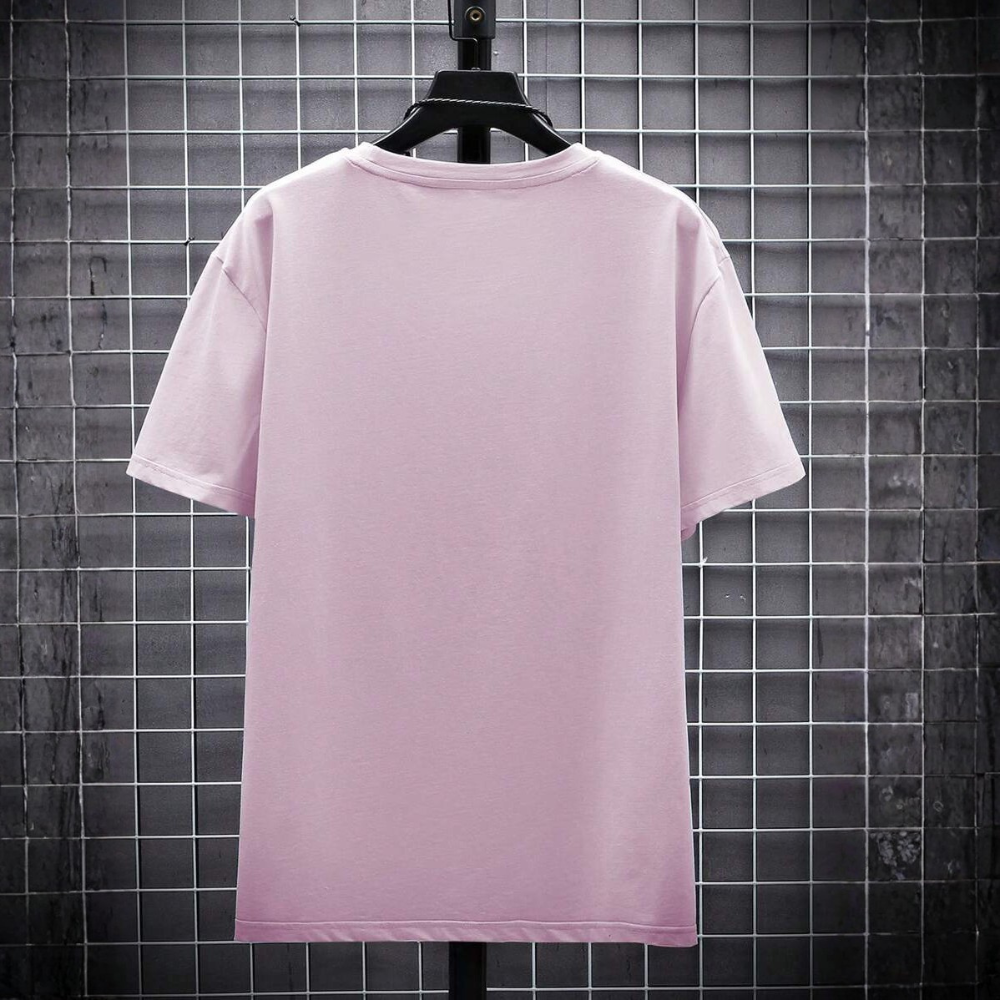 Solid Round Short Sleeve T Shirt For Men