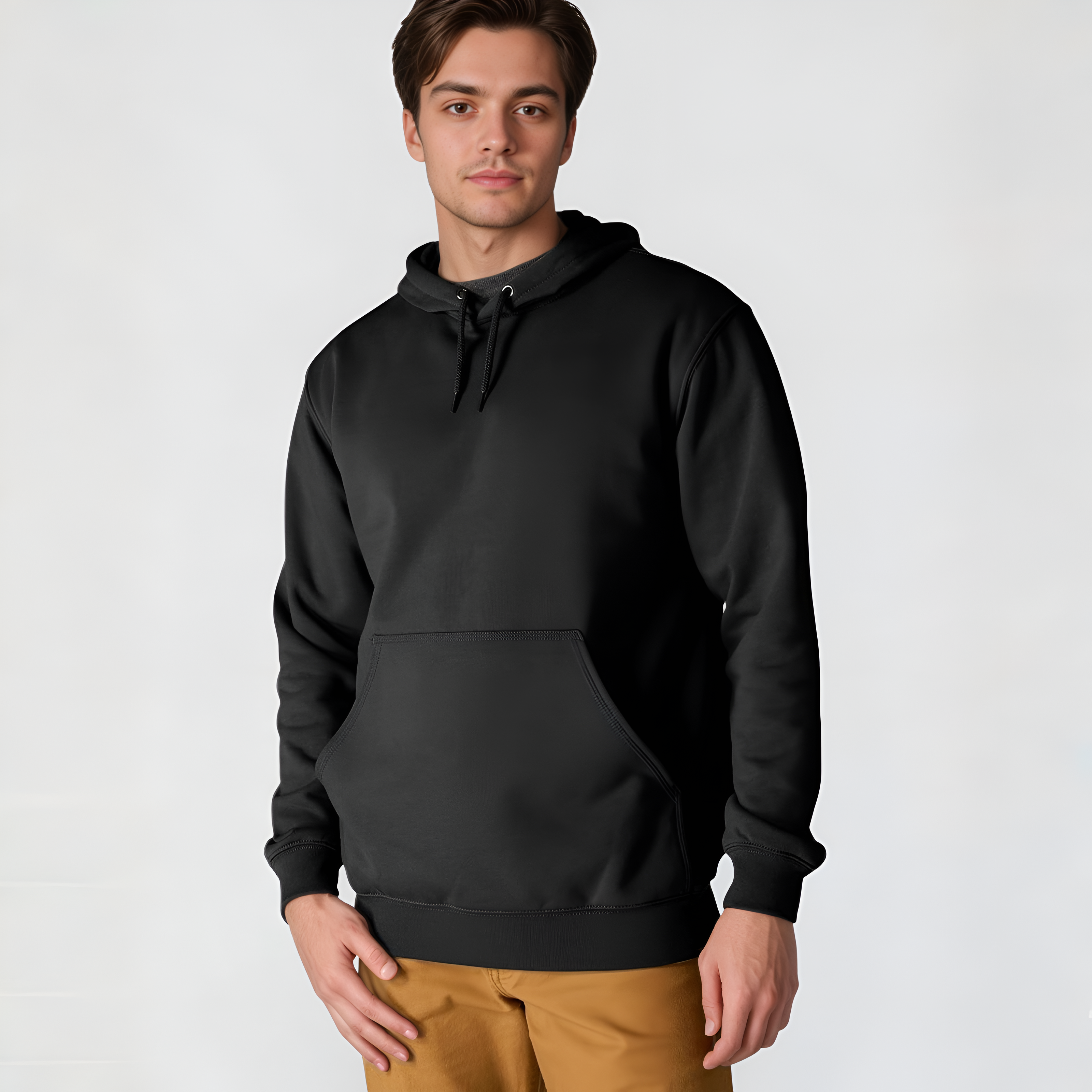 Midweight Pullover Hoodie with Graphic Logo Sleeve