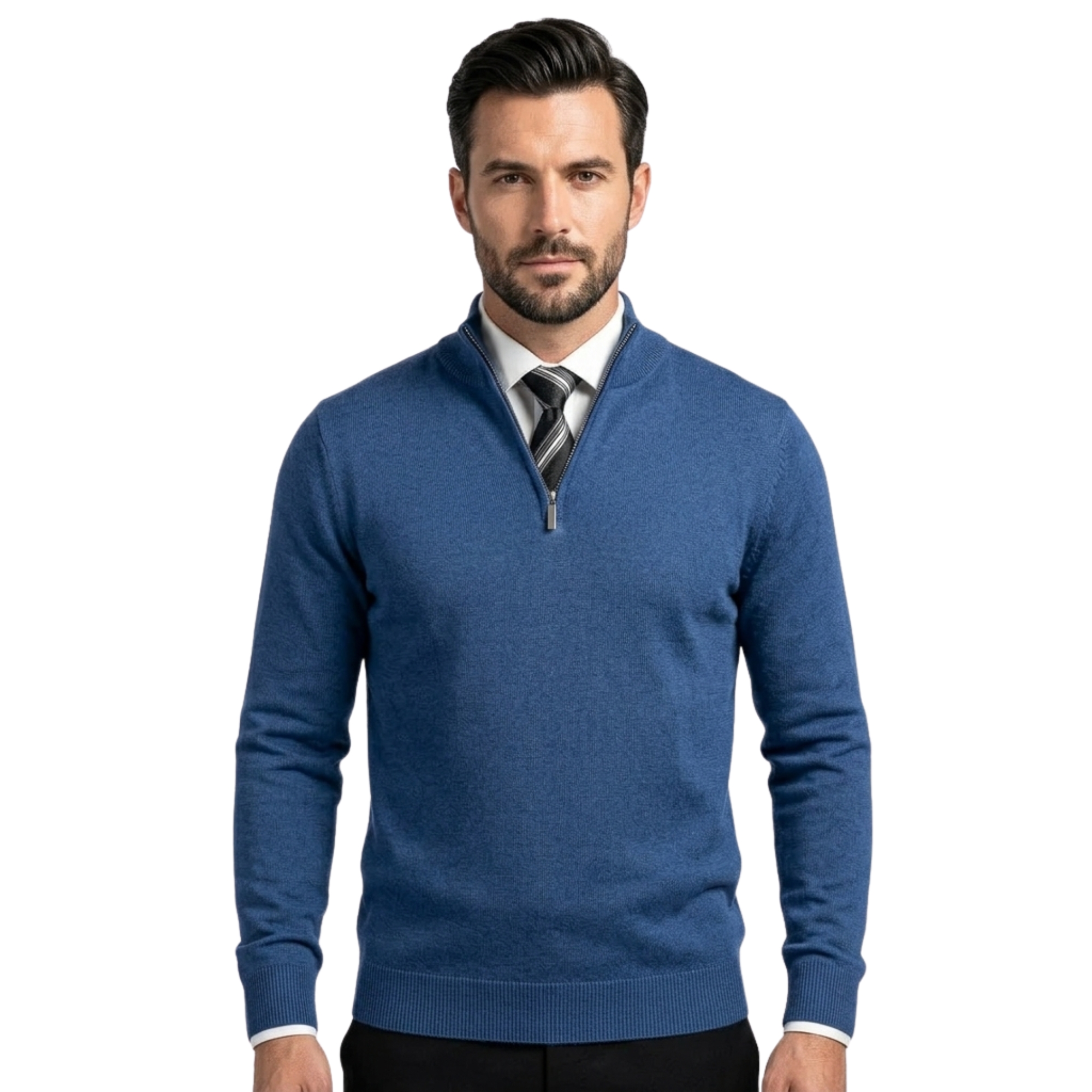 Slim Fit Quarter Zip Knit Pullover