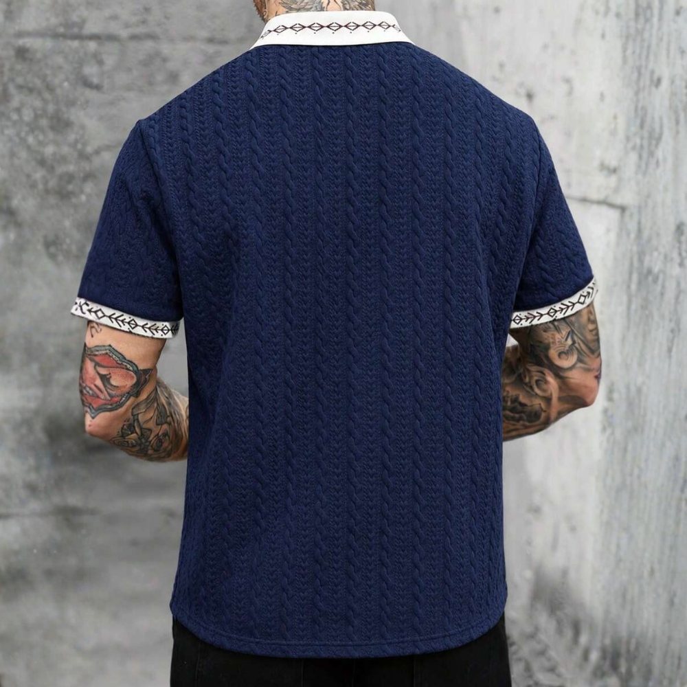 Colorblock Short Sleeve Casual Travel Polo Shirt