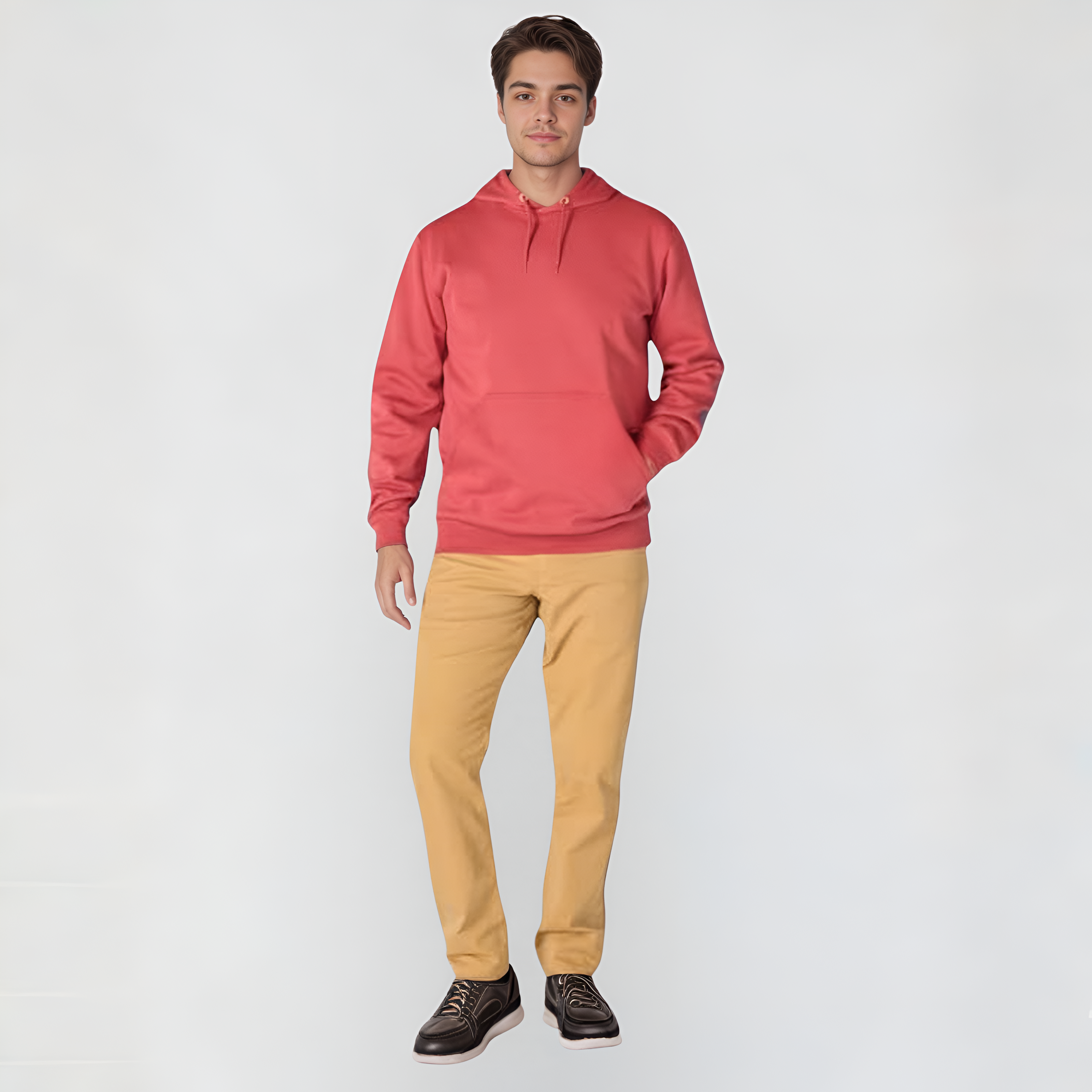 Midweight Pullover Hoodie with Graphic Logo Sleeve