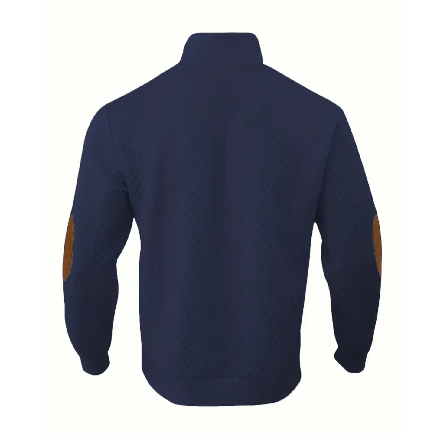 Textured Henley Long Sleeve Button Up Sweater With Stand Collar For Men