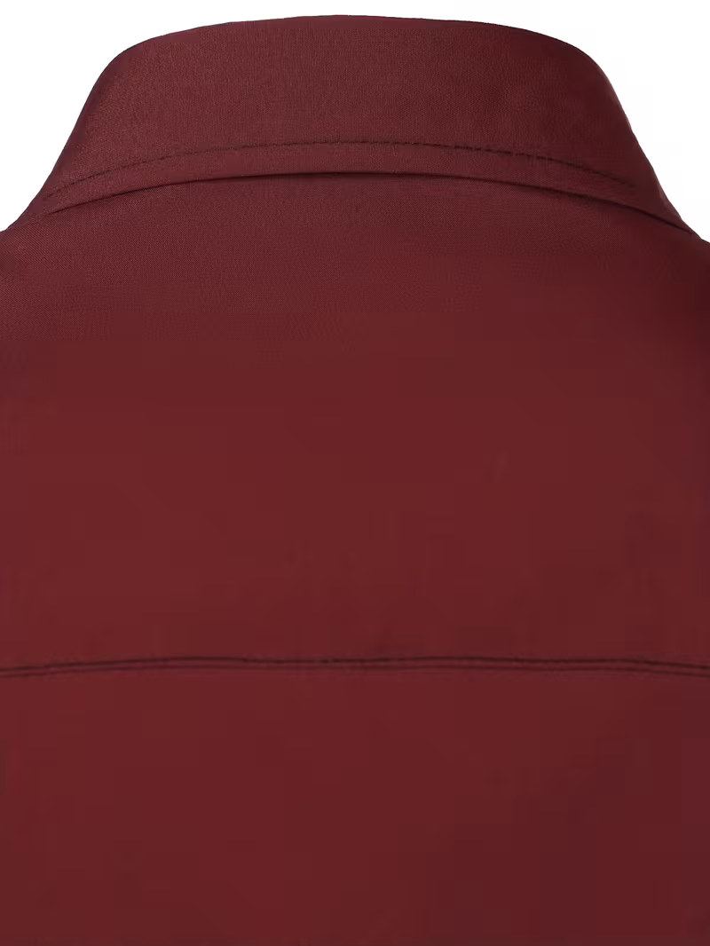mens statement trim casual trim contrast color long sleeve shirt brick red 6