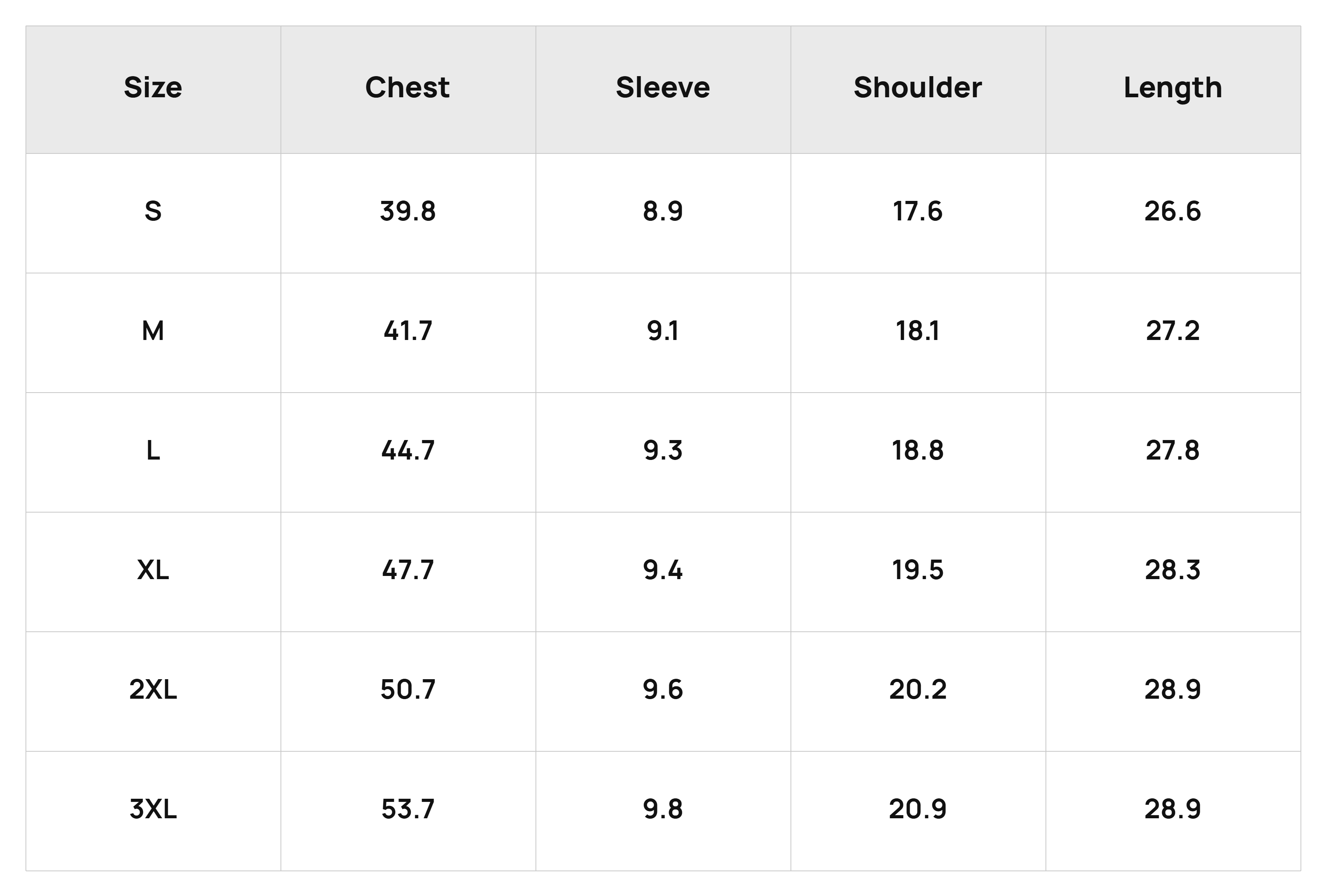 Size Chart