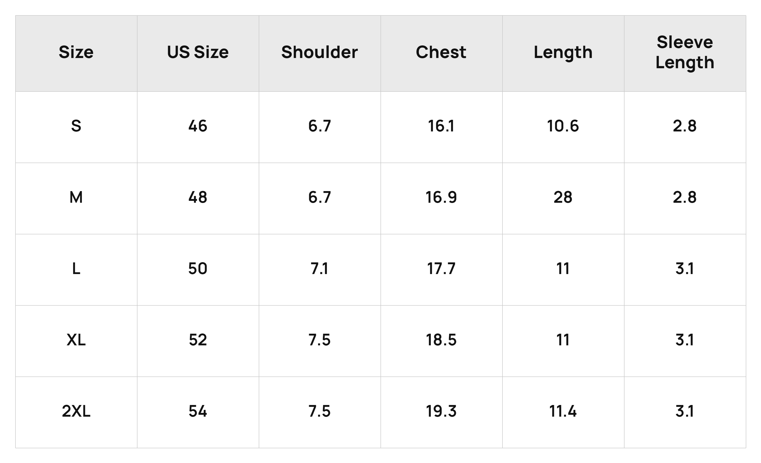 Size Chart