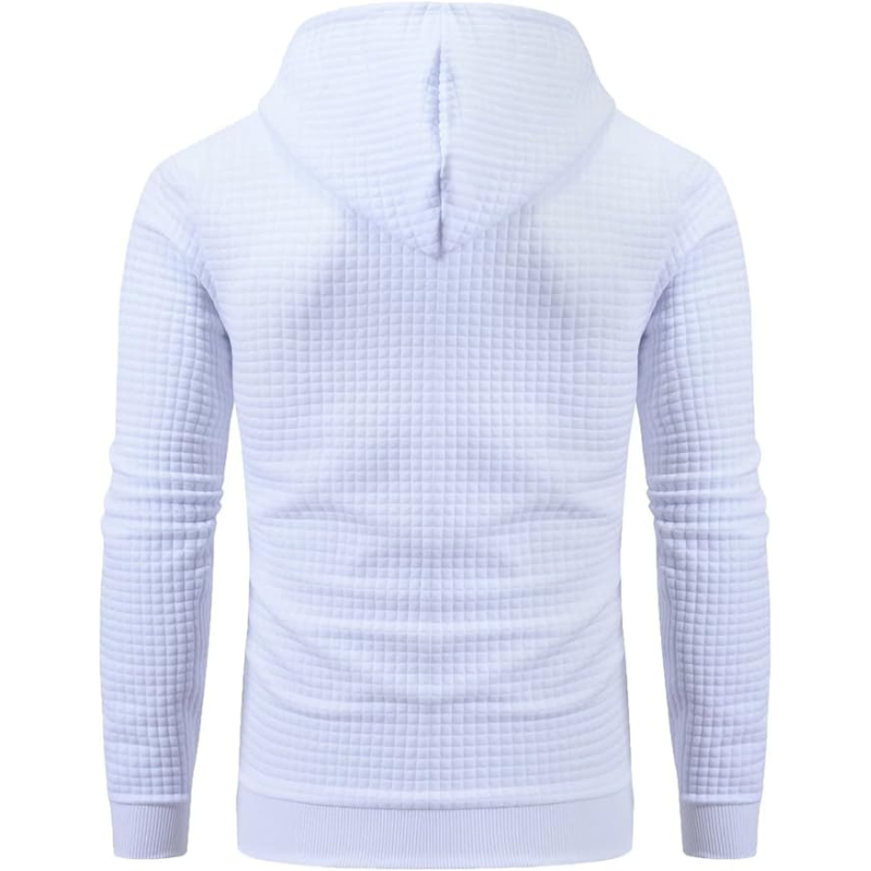  Mens Pullover Hoodies Plaid Jacquard Long Sleeve Drawstring Hipster