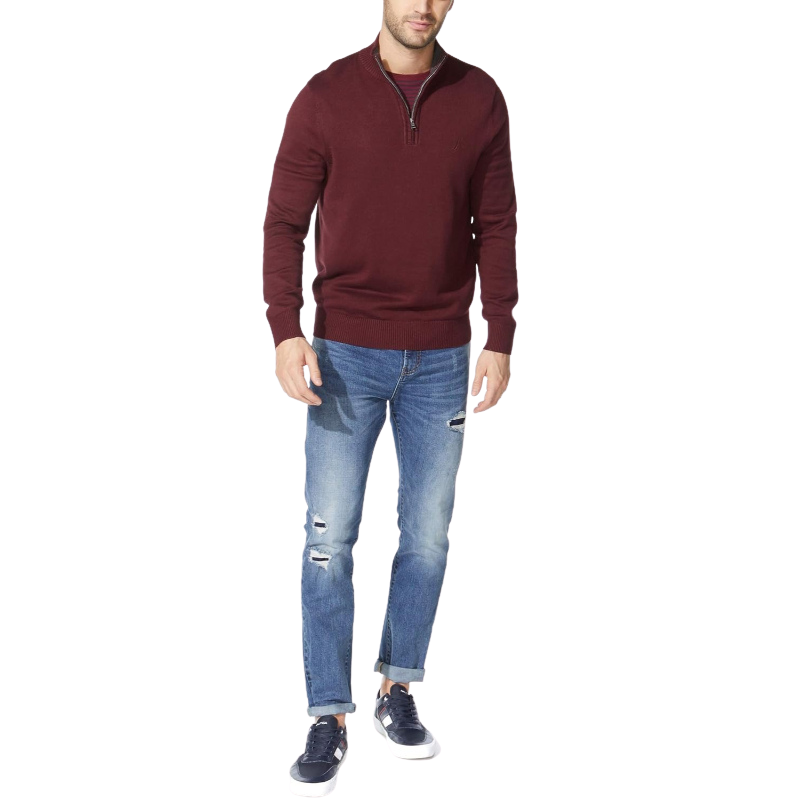 Classic Fit Quarter Zip Knit Sweater