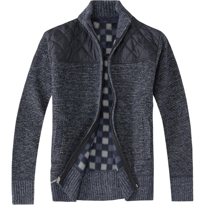 Full Zip Knit Cardigan With Lining