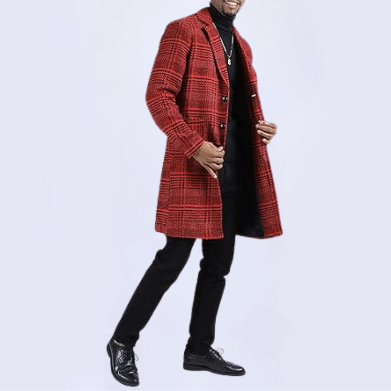 Notched Collar Winter Overcoat For Men