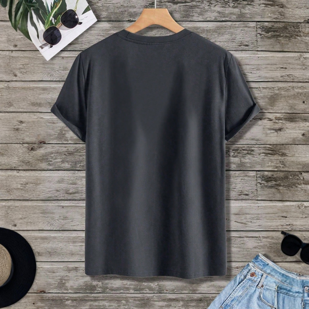 Stylized Mountain Print Lightweight Short Sleeve T Shirt For Men