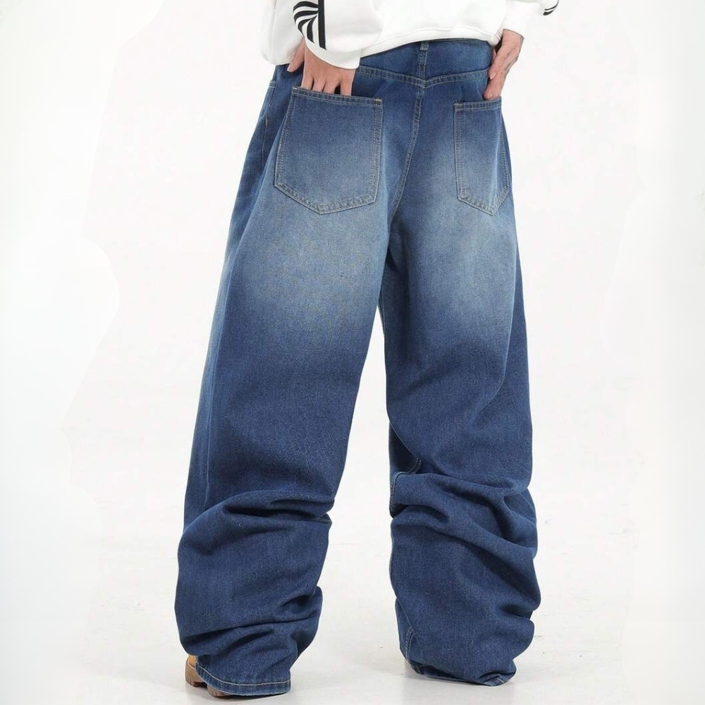 Loose Washed Denim Casual Baggy Wide Jeans