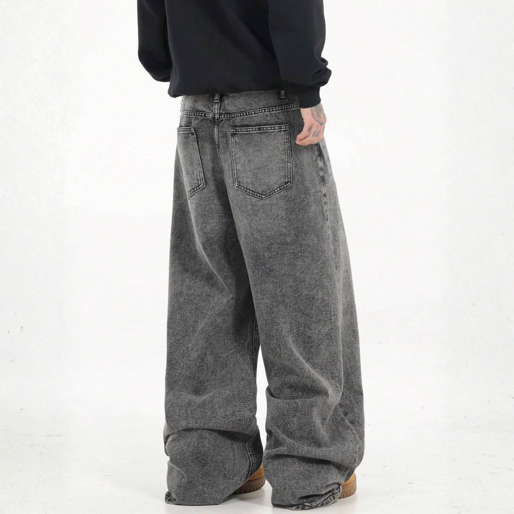 Loose Washed Denim Casual Baggy Wide Jeans