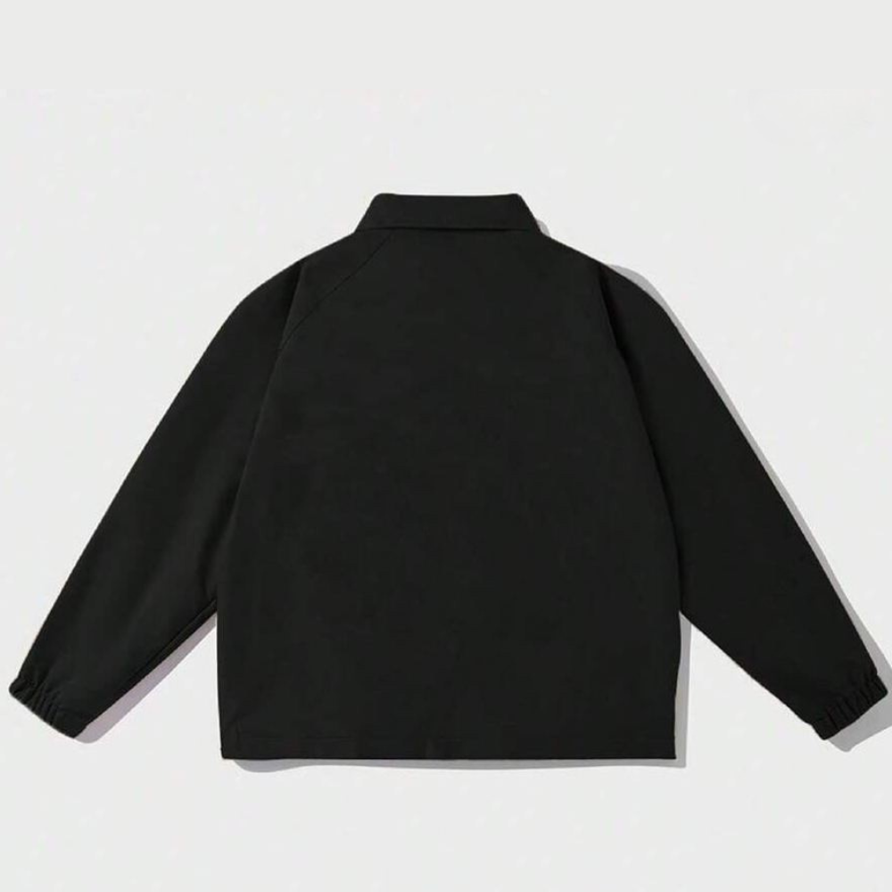 Solid Color Zipper Coach Jacket With Collar For Men