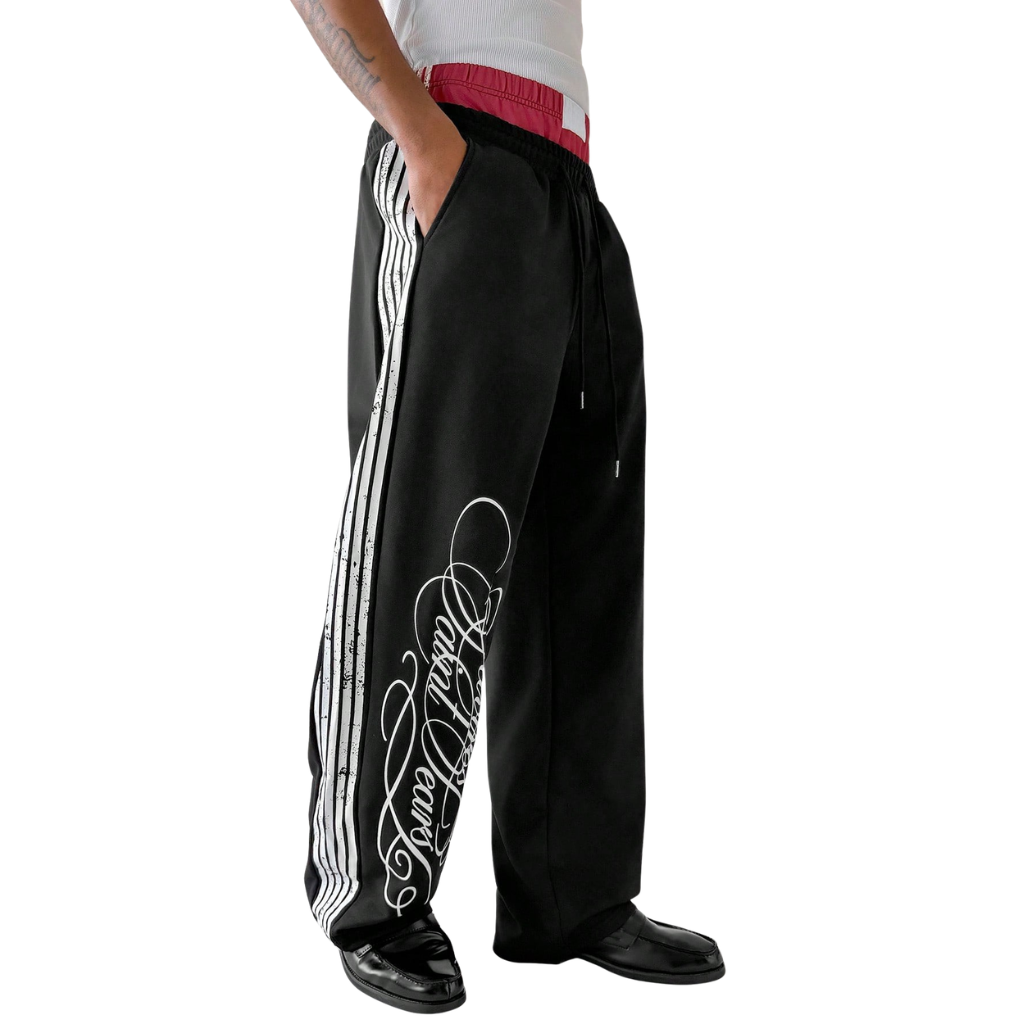 Loose Fleece Drawstring Sweatpants With Wide For Men