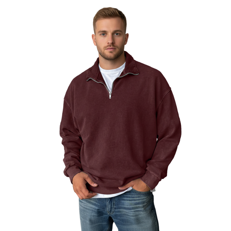 Long Sleeve Half Zip Sweatshirt For Men