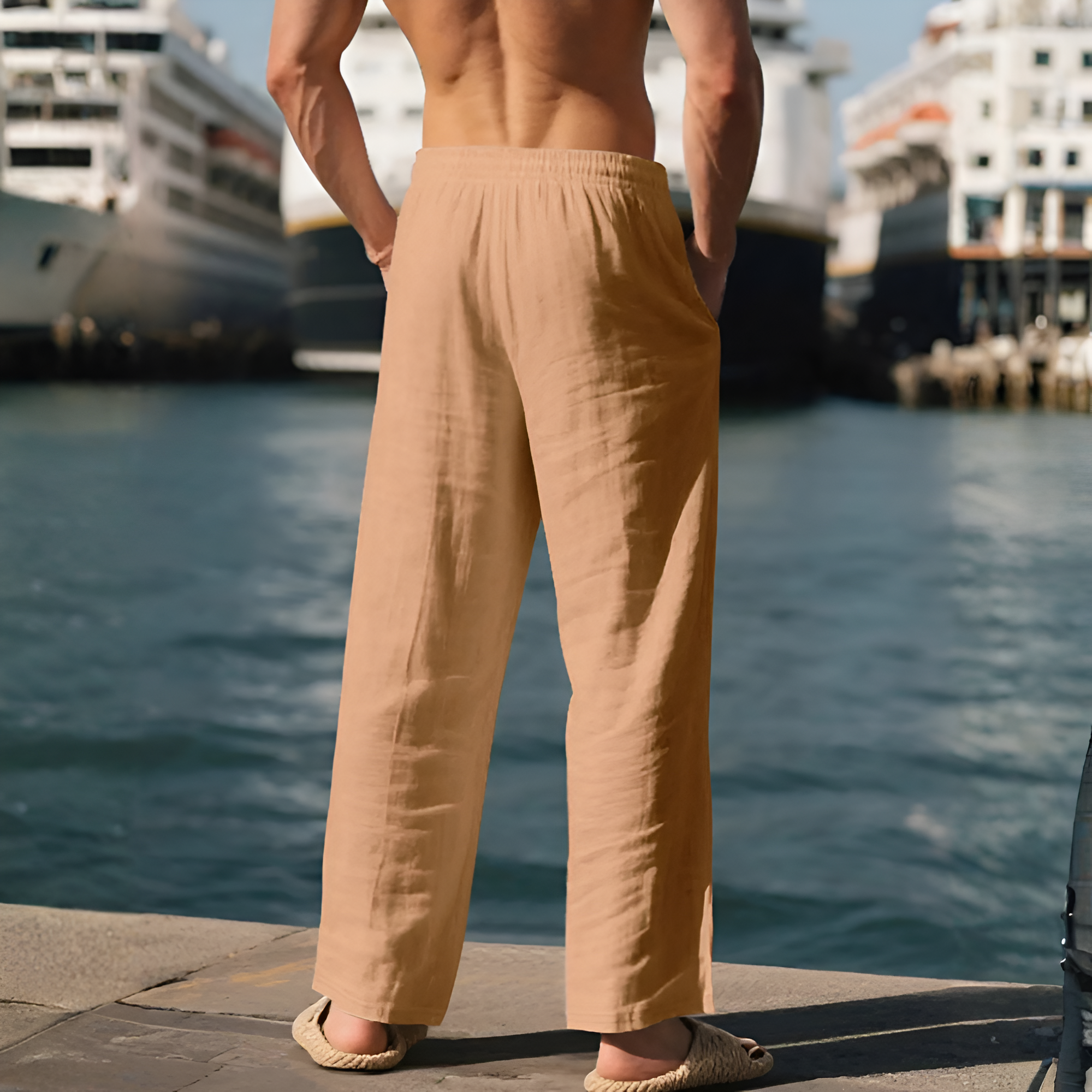 Lightweight Loose Fit Pants With Pockets For Men