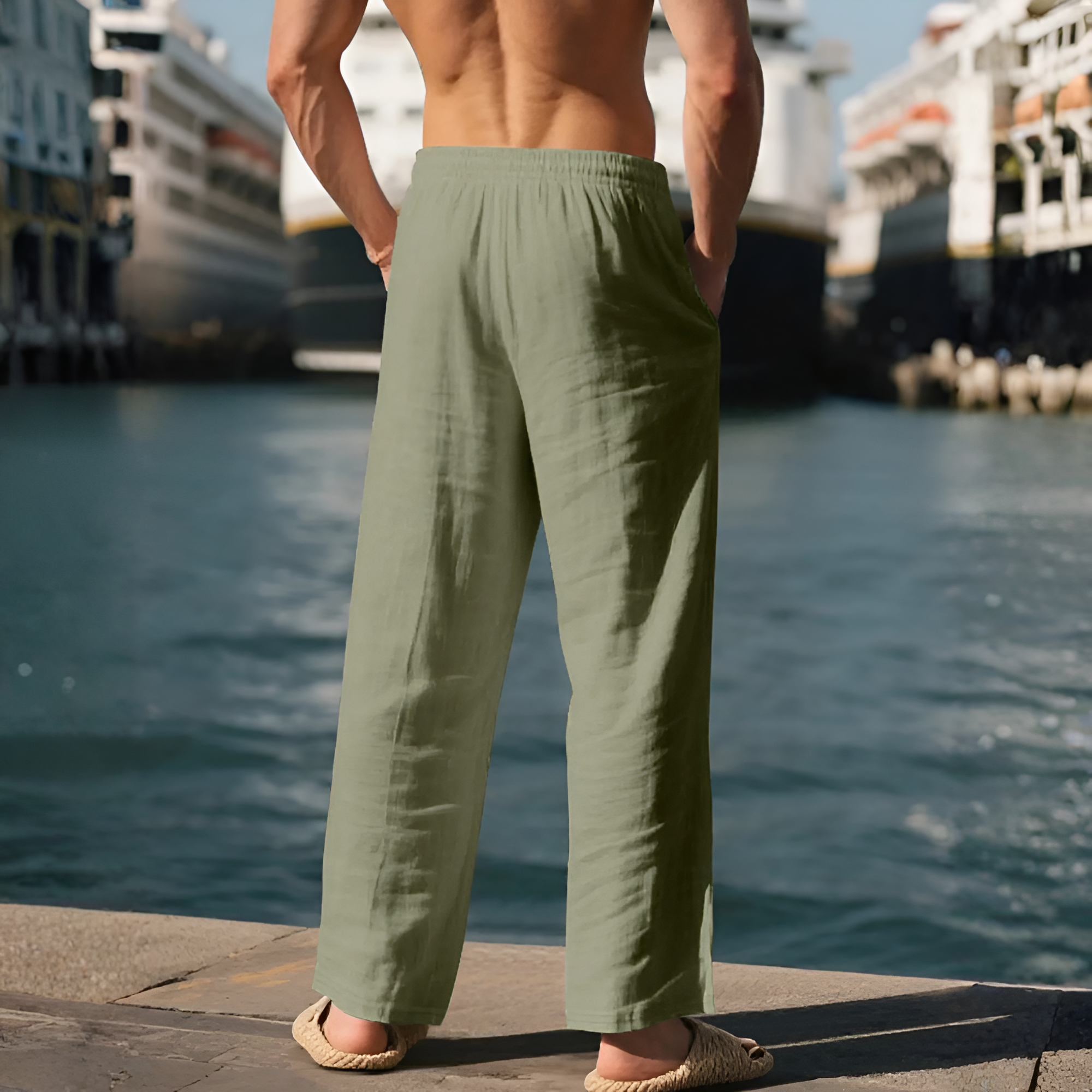 Lightweight Loose Fit Pants With Pockets For Men